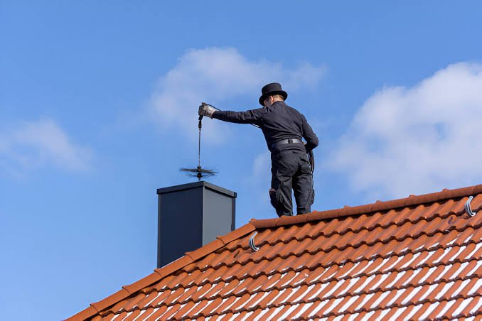 Chimney cleaning and soot removal